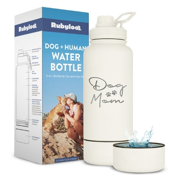 Dog + Human Water Bottle with Detachable Dog Bowl