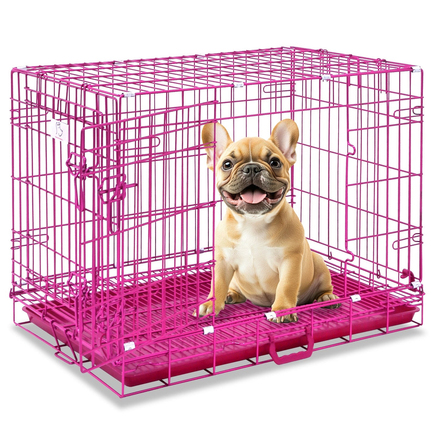 Jaula plegable para perros rosa de 24 a 42 pulgadas RED24-42