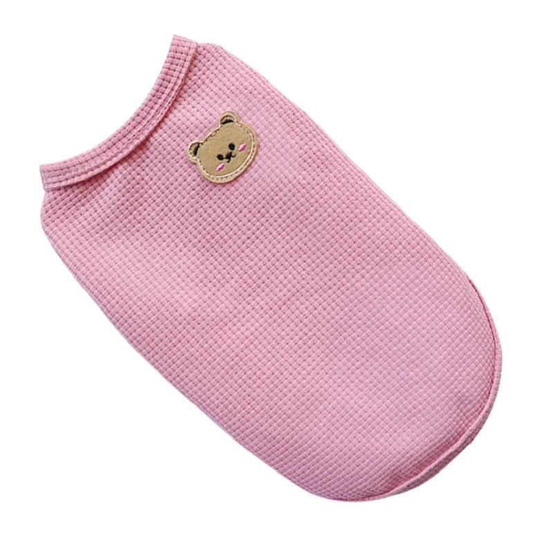 Pet Clothes Spring Summer Cat Dog T-shirt Breathable Waffle Vest Puppy Kitten Pet Supplies Chihuahua French Bulldog Clothing