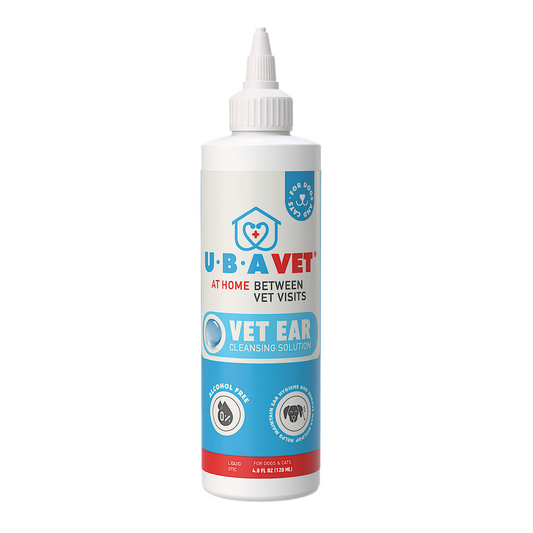 Solution nettoyante pour les oreilles UBAVET Vet pour chiens et chats – (120 ml)