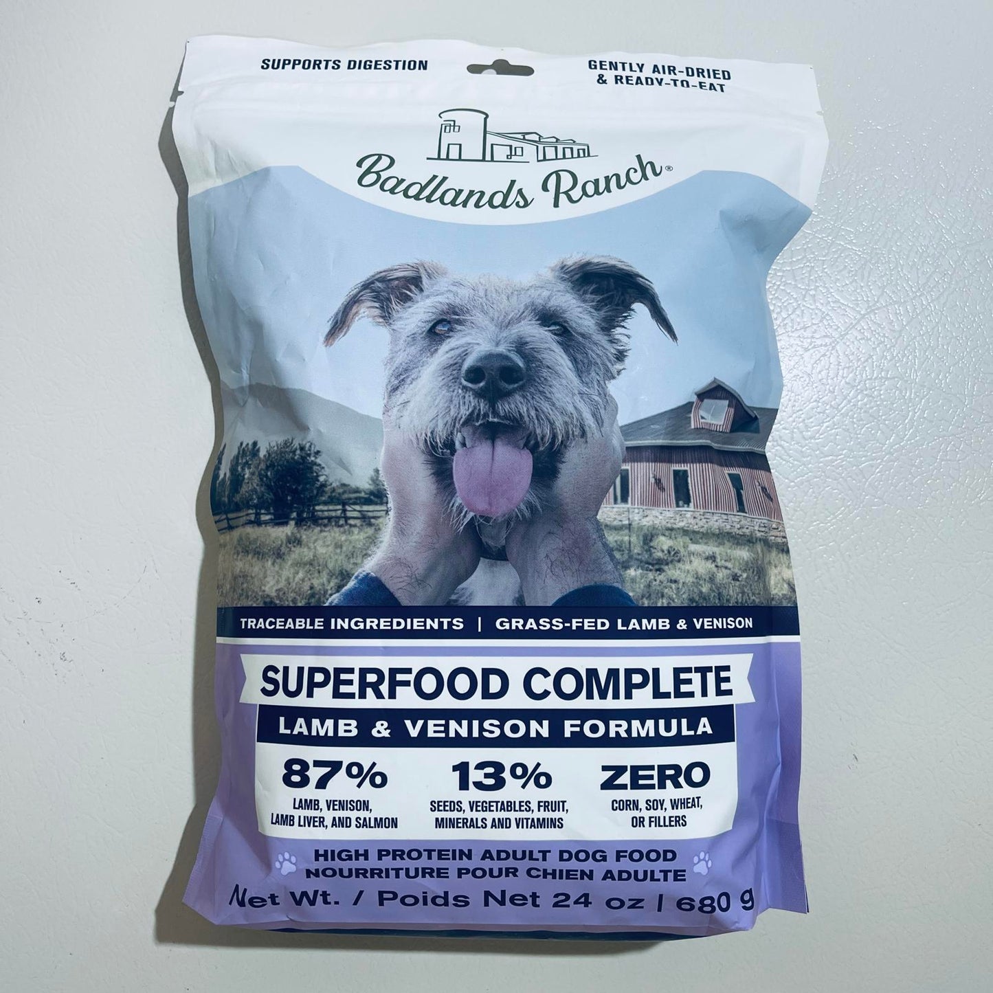 Badlands Ranch Superfood Complete Lamb & Venison Formula Air-Dried Dog Food 24 oz