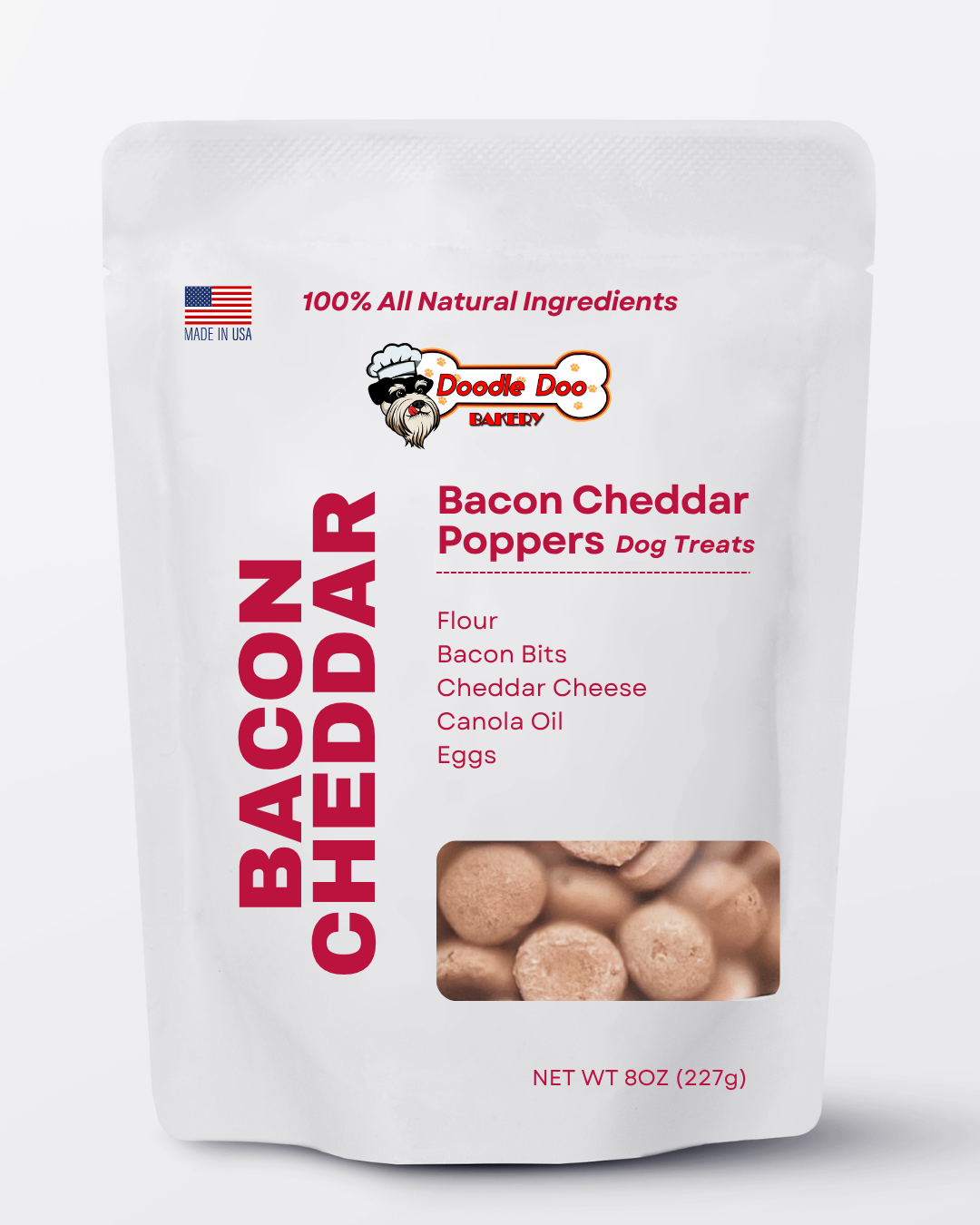 🥓 Friandises maison pour chiens - Bouchées au bacon et cheddar (225 g)