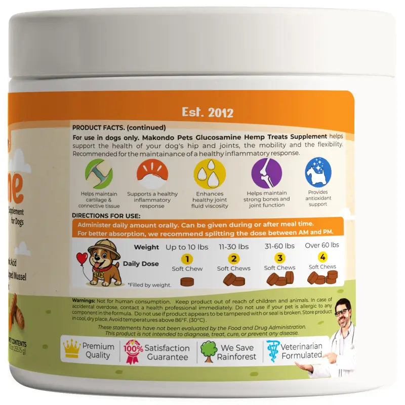 Glucosamine pour chiens - 120 comprimés à mâcher