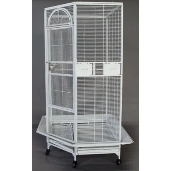 DecorBites™ Large Wrought Iron Parrot Cage with Rolling Base