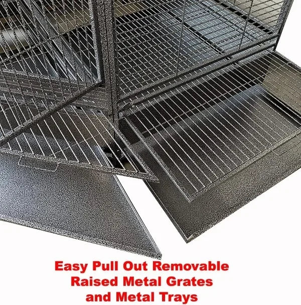 DecorBites™ Large Wrought Iron Parrot Cage with Rolling Base