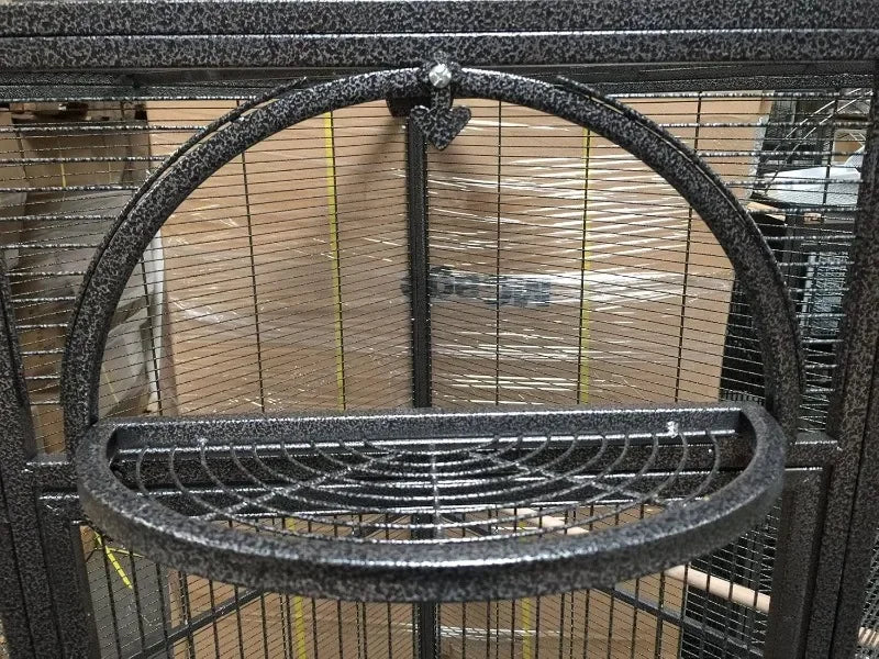 DecorBites™ Large Wrought Iron Parrot Cage with Rolling Base