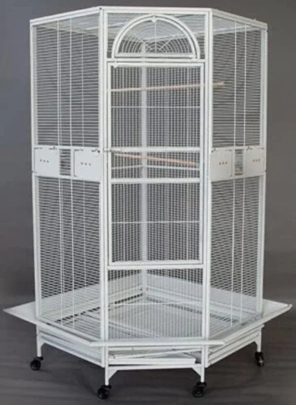 DecorBites™ Large Wrought Iron Parrot Cage with Rolling Base