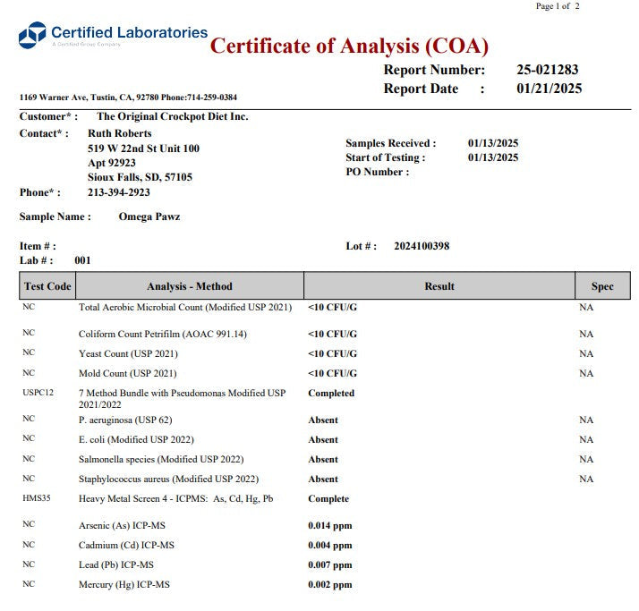Omega Pawz - Huile liquide oméga 3 pour chiens et chats