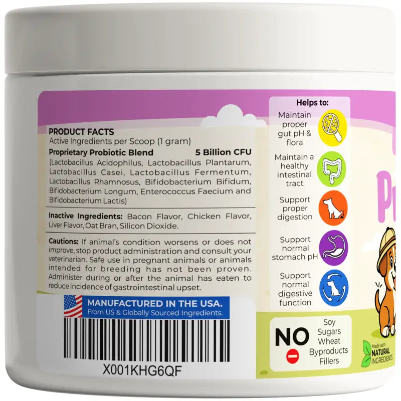 Probiotiques pour chiens et chiots. 90 doses