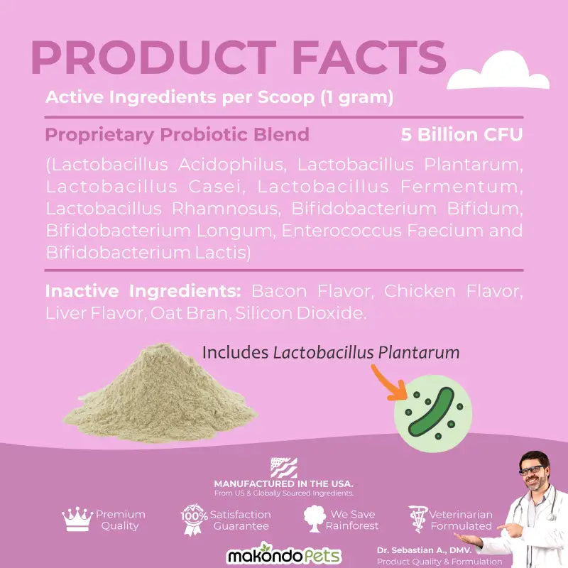 Probiotiques pour chiens et chiots. 90 doses