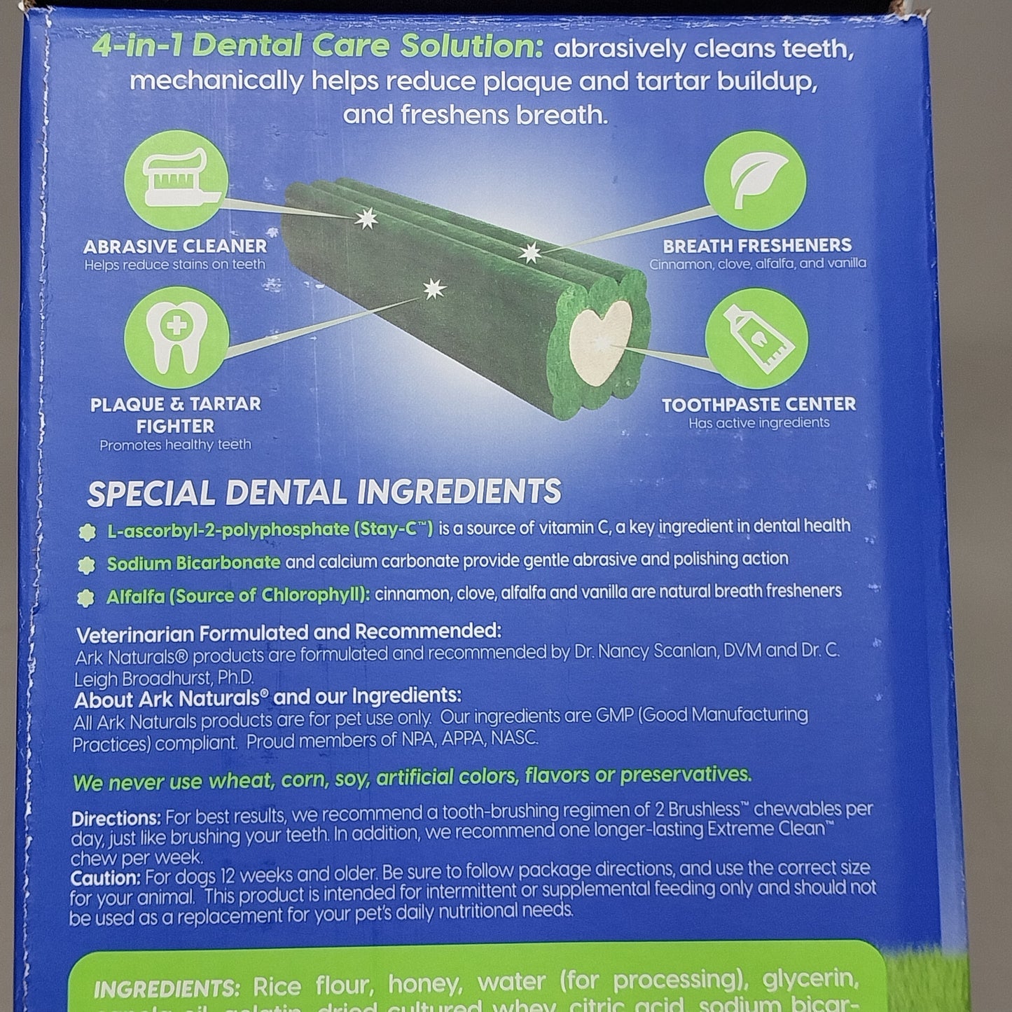 ARC Naturals Brushless Toothpaste for Dogs Med sz 20-40 lbs 60 ct per box