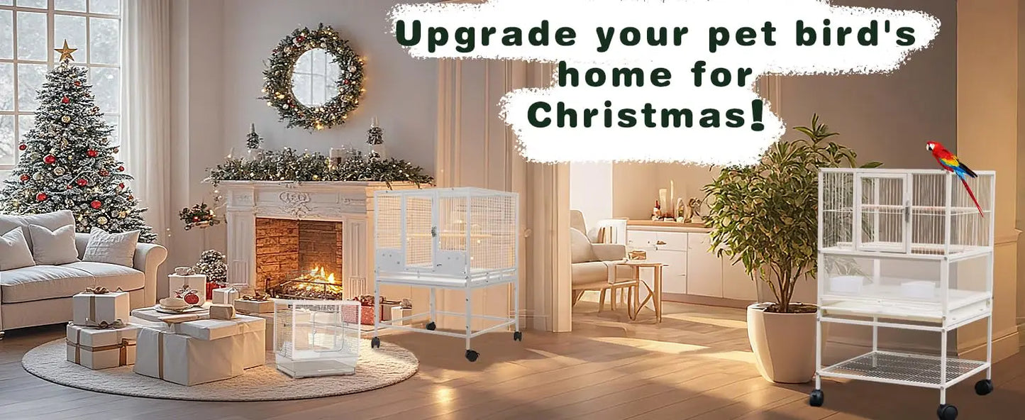 DecorBites™ Wrought Iron Bird Cage for Conures, Lovebirds - 30 Inch