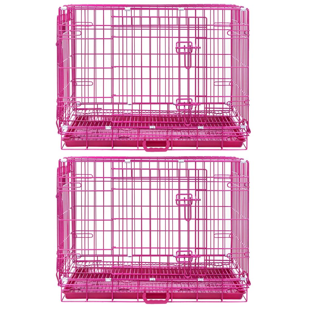 Jaula plegable para perros rosa de 24 a 42 pulgadas RED24-42