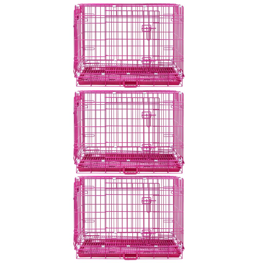 Jaula plegable para perros rosa de 24 a 42 pulgadas RED24-42