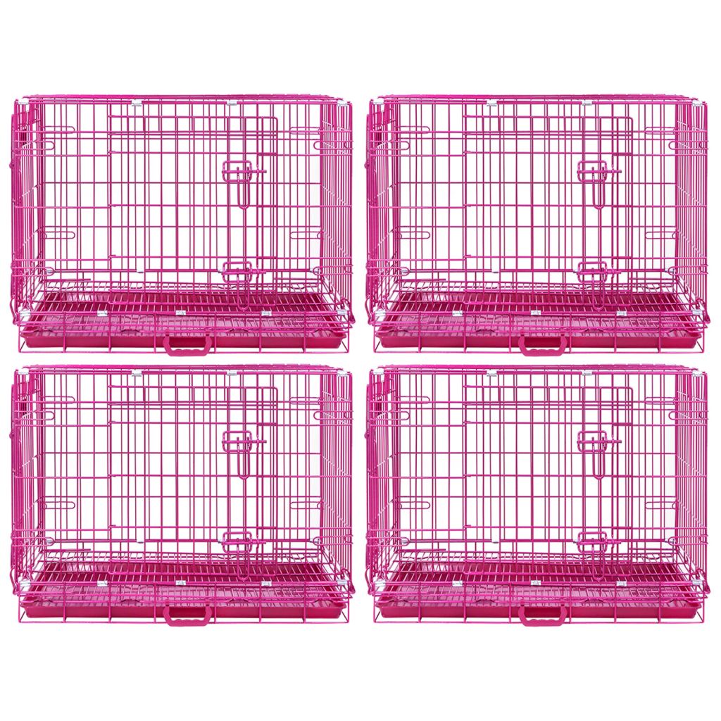 Jaula plegable para perros rosa de 24 a 42 pulgadas RED24-42